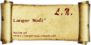 Langer Noé névjegykártya